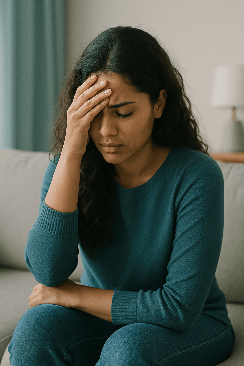 Moça precisando de ajuda psicológica