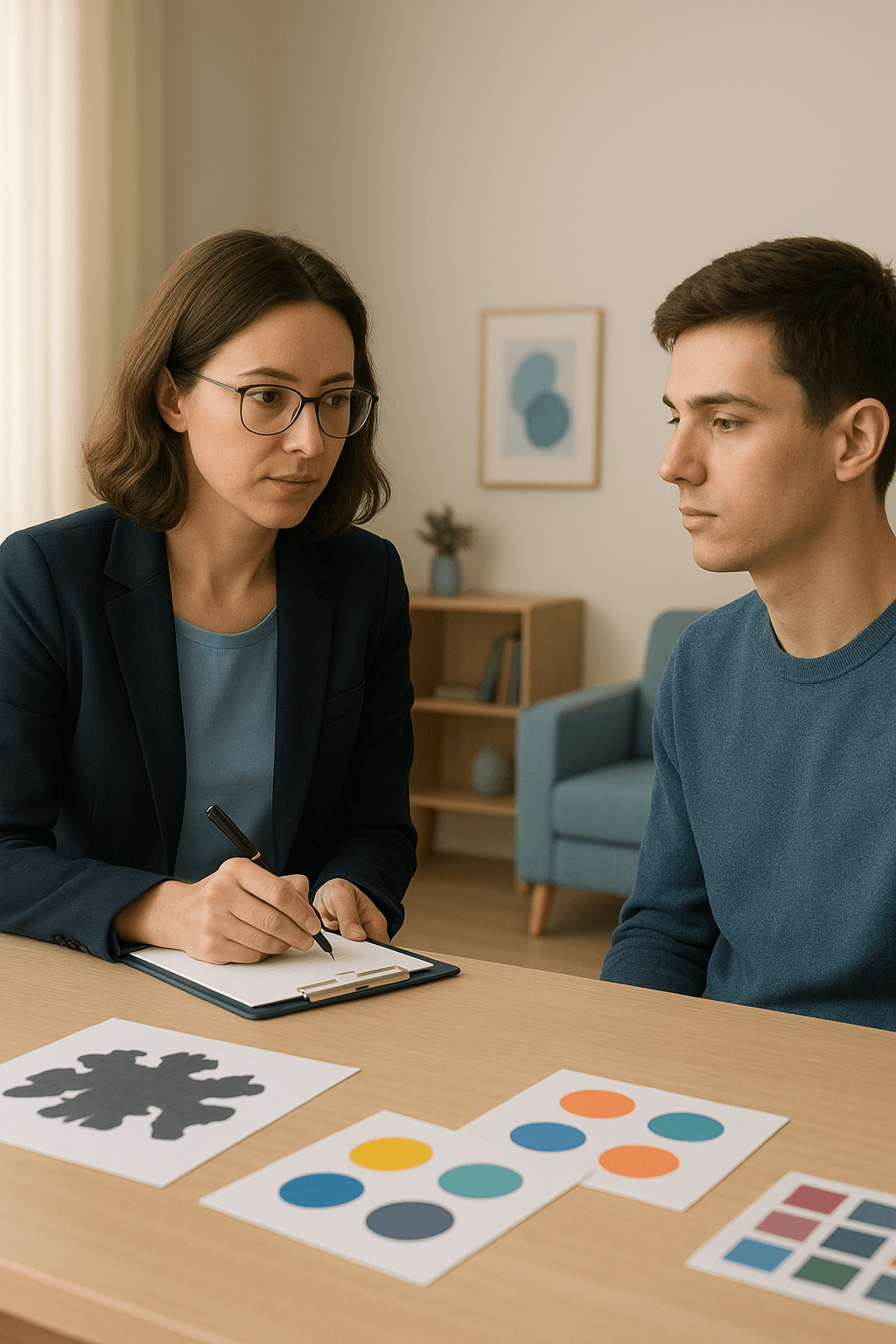 psicóloga iniciando avaliação psicológica