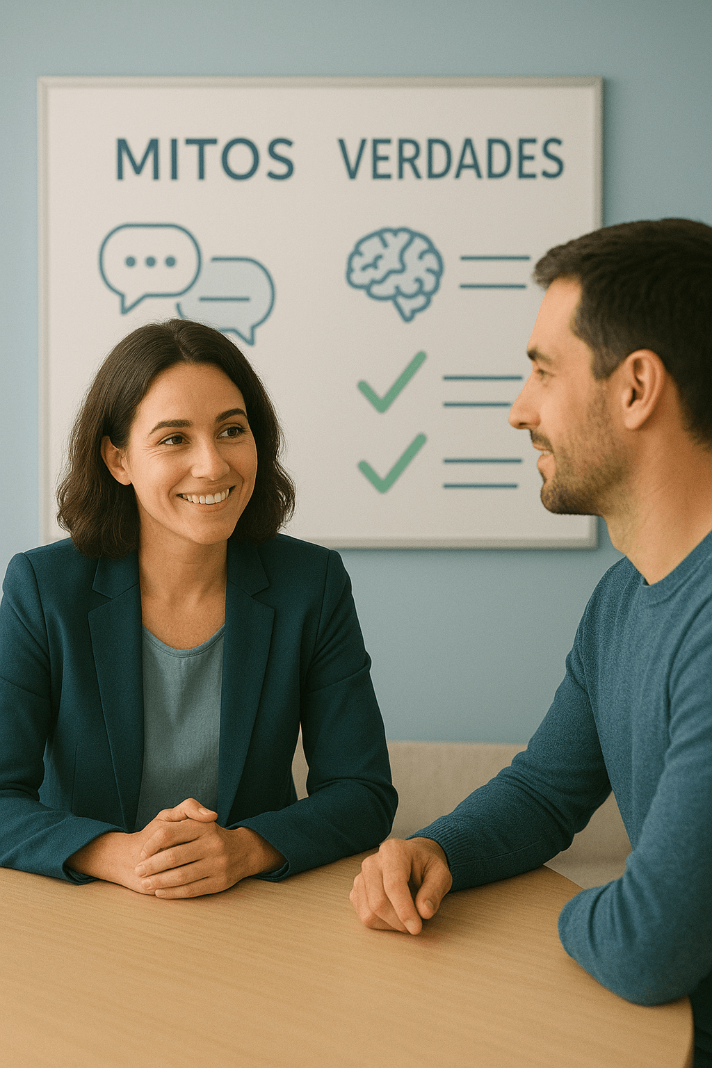 psicóloga e paciente felizes durante uma avaliação psicológica